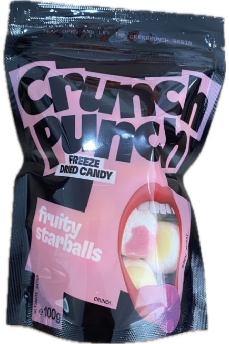 crunch punch freeze candy fruity starballs 100g